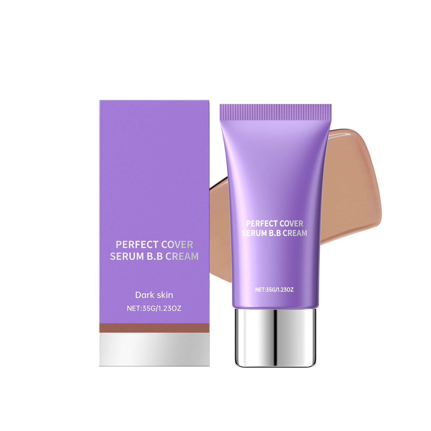 Perfect Cover Serum BB Cream (35ml) - Bifida Ferment Lysate Serum-Infused BB Cream for Anti-Aging Skin Rejuvenation, Skin Tint, Tinted Moisturizer, Skin Care Foundation Makeup,Superfood Complex,Glass Skin CardiBB OGBB PurpleBB